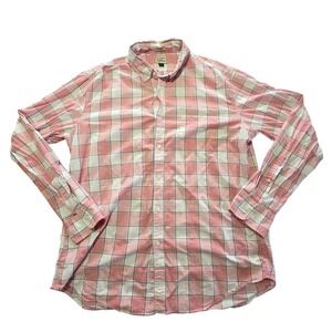 J.Crew Classic Fit Long‎ Sleeve Button Down Shirt Mens XL Pink Plaid Casual